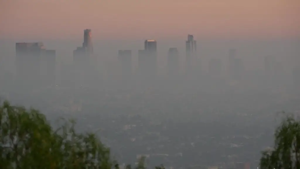 smog over Los Angeles in California 